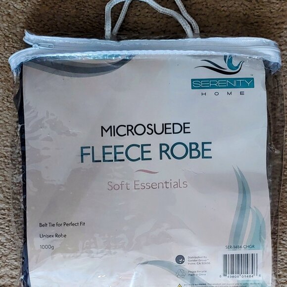 Serenity Home Microsuede Fleece Robe - NEW! - Picture 2 of 2